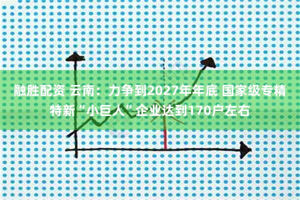 融胜配资 云南：力争到2027年年底 国家级专精特新“小巨人”企业达到170户左右