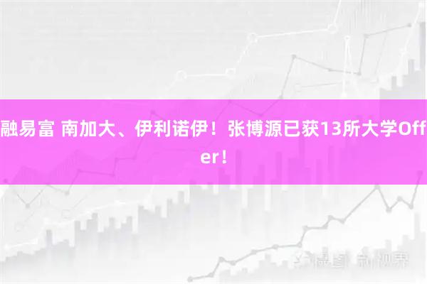 融易富 南加大、伊利诺伊！张博源已获13所大学Offer！