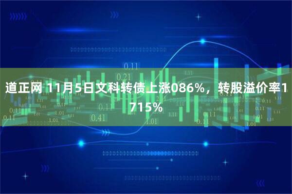 道正网 11月5日文科转债上涨086%，转股溢价率1715%